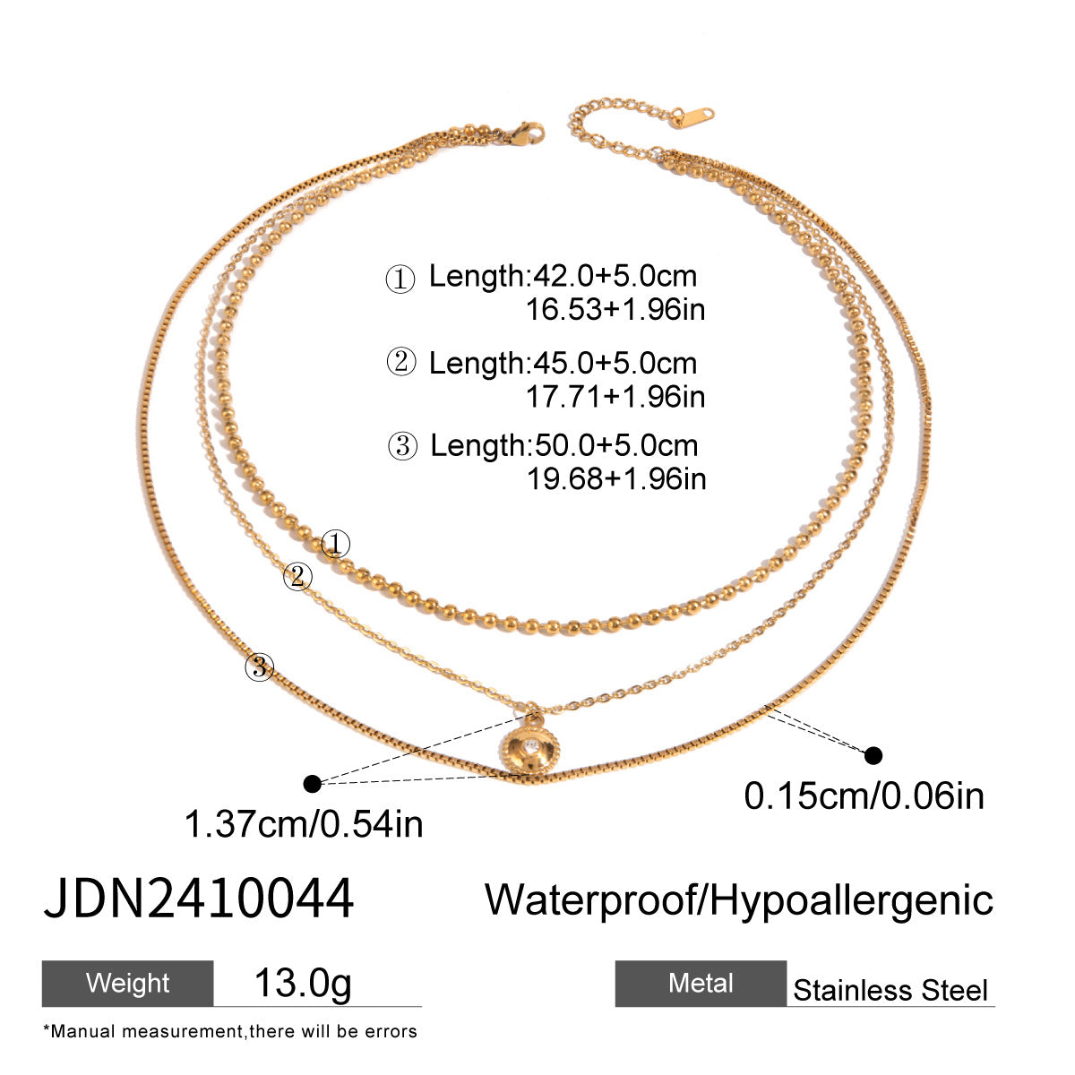B廠 歐美款 JOURDAN  鈦鋼鍍18K金項鍊「JDN2410044」25.01.W1 批發折扣@洽客服