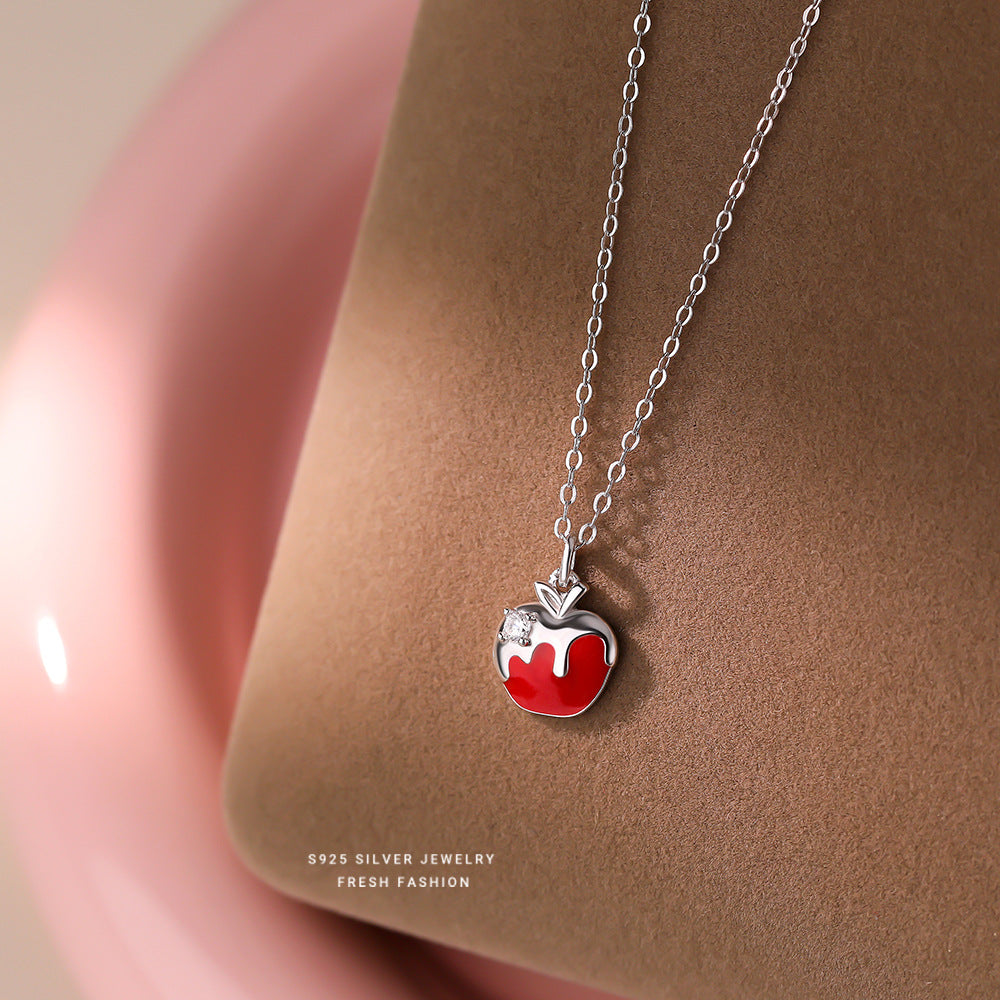 C廠 S925純銀｜韓國韓版浪漫紅蘋果項鍊 26.02.W1「YA0583」