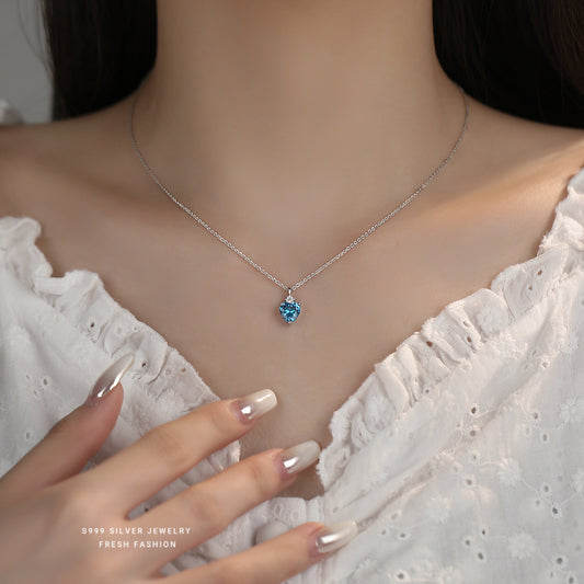 C廠 韓國韓版海洋之心S999純銀項鍊 批發 折扣@洽客服 25.11.W1「A4525」