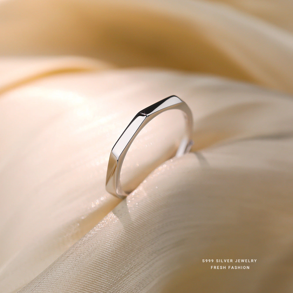 C廠 韓國韓版極簡幾何菱形S999純銀戒指 批發 折扣@洽客服 25.12.W3「K2445」