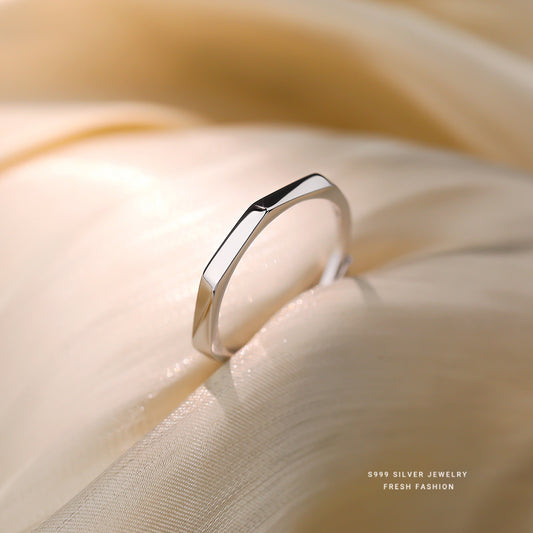 C廠 韓國韓版極簡幾何菱形S999純銀戒指 批發 折扣@洽客服 25.12.W3「K2445」