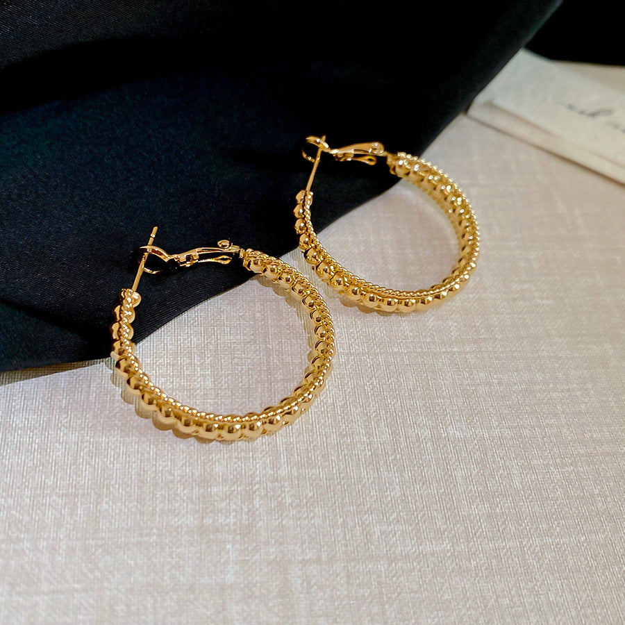 A2廠 韓國韓版金屬感幾何圓鏤空銀針耳環 批發 折扣@洽客服 25.10.W5「HE28878」