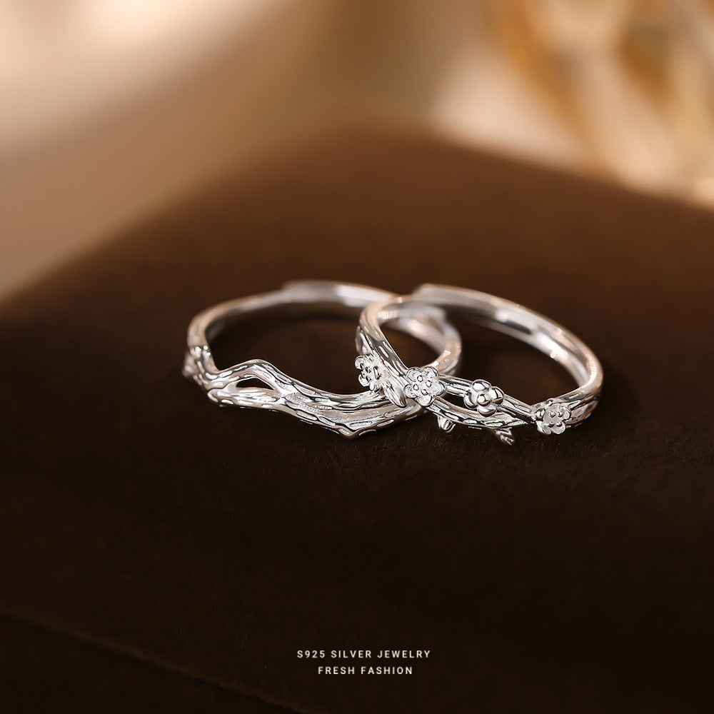 C廠 韓國韓版繁花情侶戒指 批發 折扣@洽客服 24.11.W2S925純銀對戒「K2388 K2389」