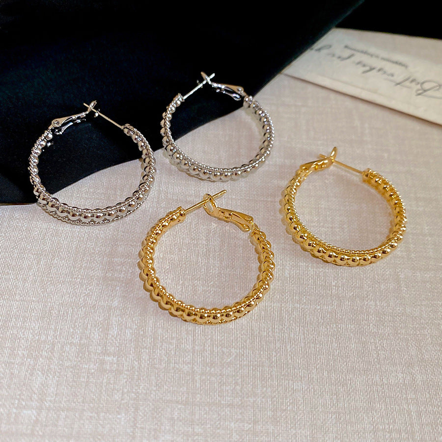 A2廠 韓國韓版金屬感幾何圓鏤空銀針耳環 批發 折扣@洽客服 25.10.W5「HE28878」