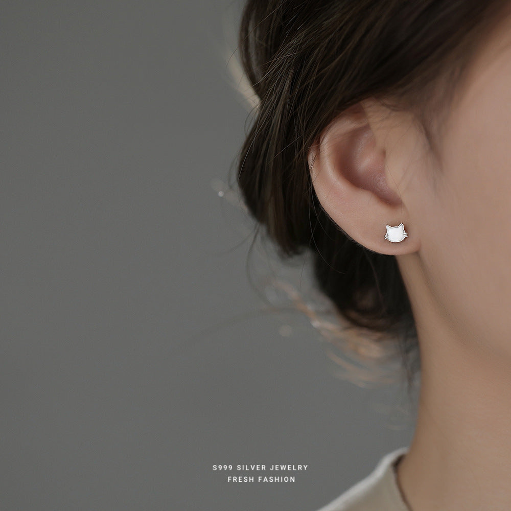 C廠 韓國韓版【吃定你】貓與魚S999純銀耳環 批發 折扣@洽客服 25.11.W3「E5780」