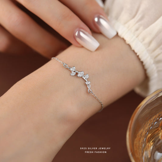 C廠 韓國韓版三生有幸杏葉S925純銀手鍊 批發 折扣@洽客服 25.10.W5「L1148」