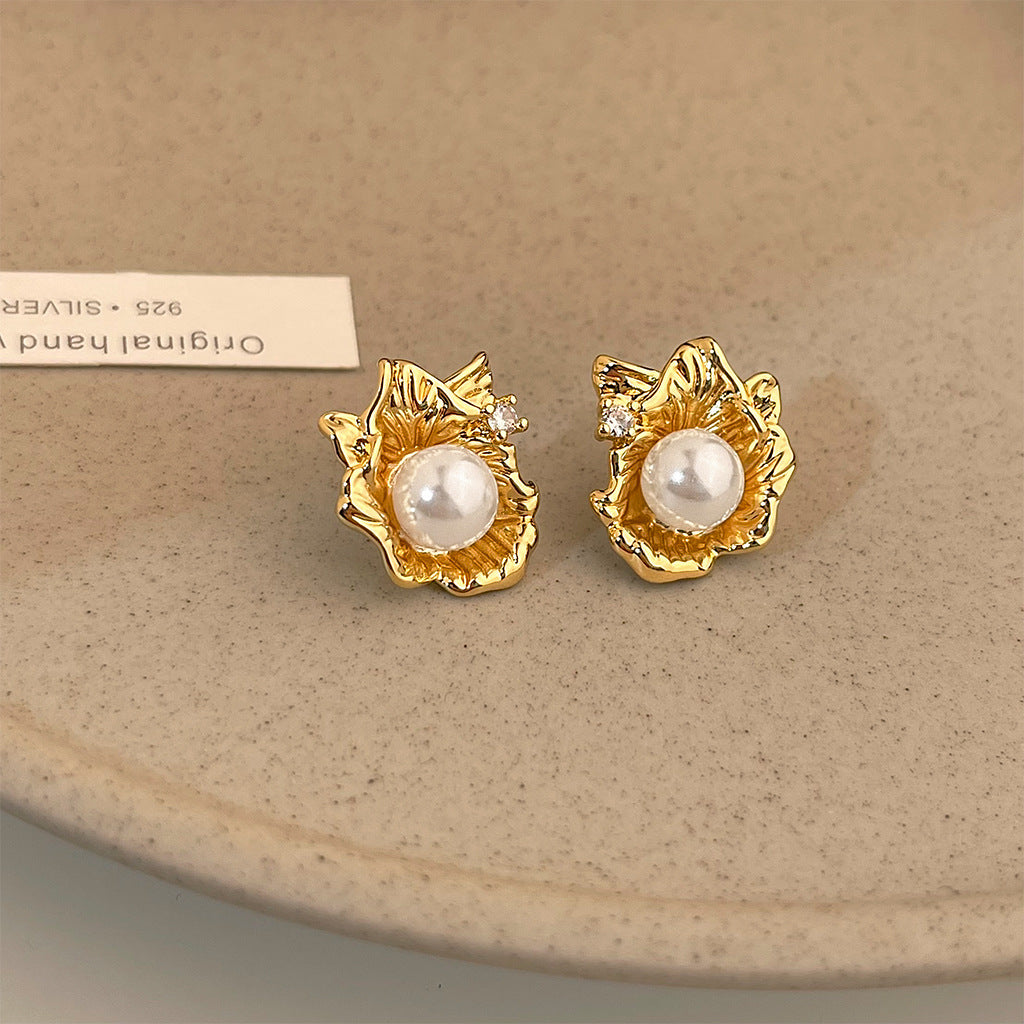 A廠 日韓款 幾何液態花朵銀針耳環 批發 折扣@洽客服 25.11.W1「5070」