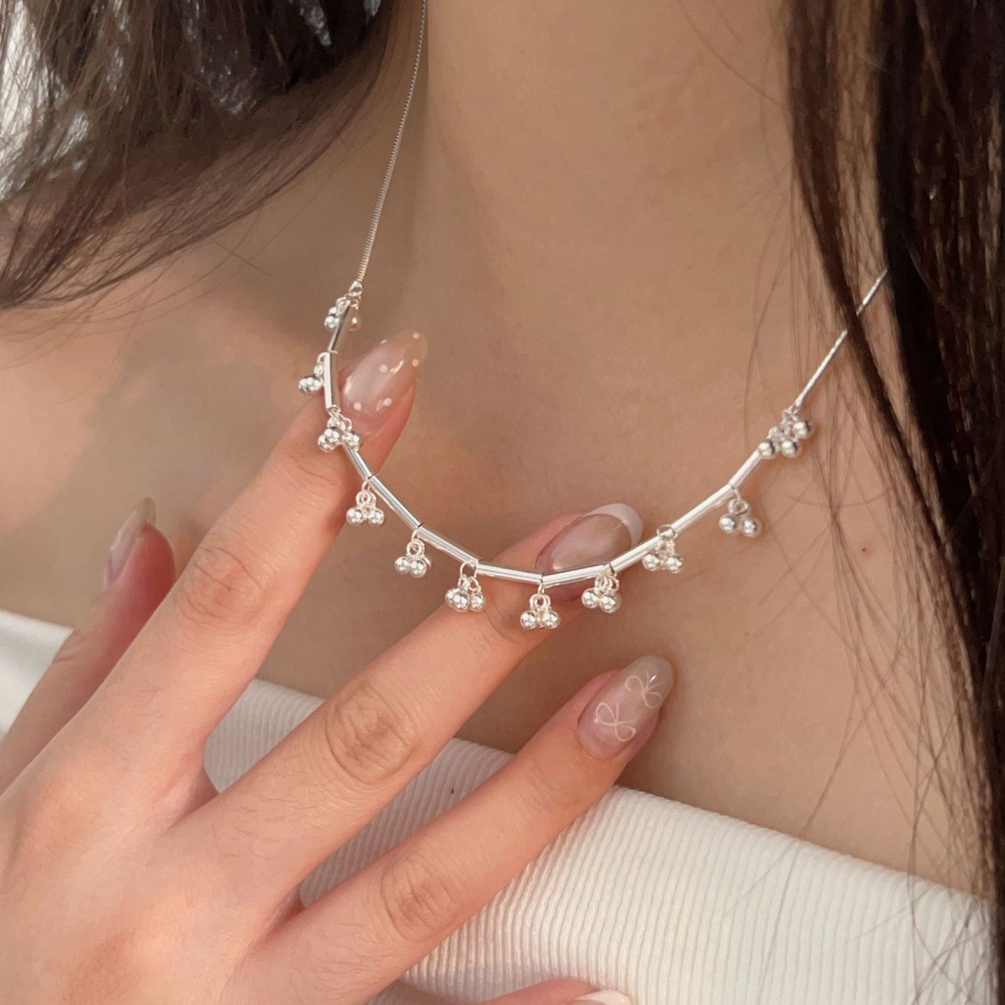 C3廠 韓國韓版小葡萄串珠S925純銀項鍊 批發 折扣@洽客服 25.11.W1「hxl360」