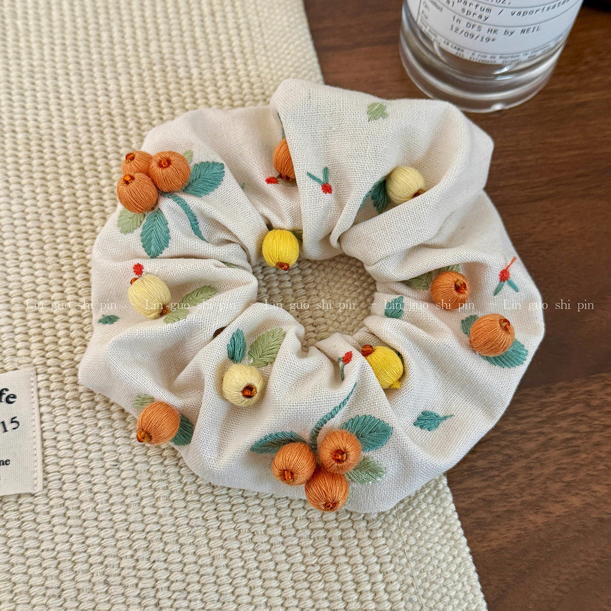 D廠 韓國韓版手工刺繡果實大腸髮圈26.04.W2「FQ-0586」