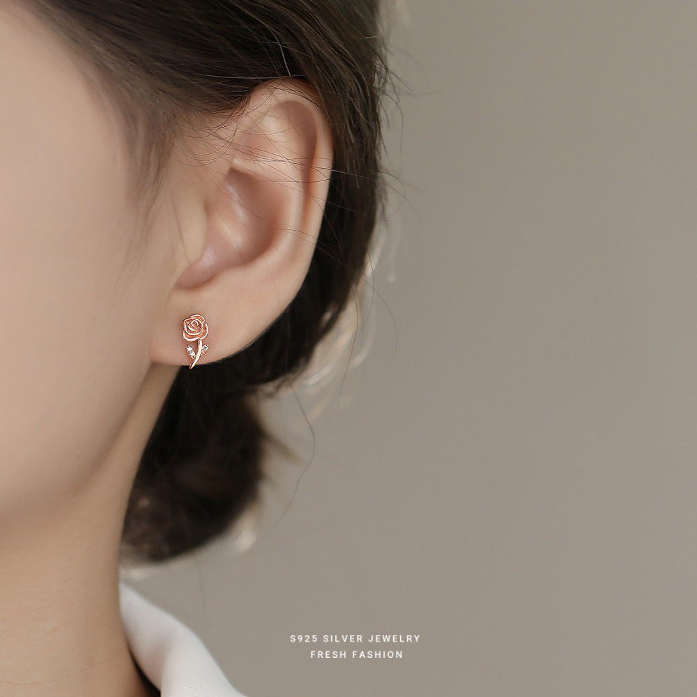 C廠 韓國韓版玫瑰花S925純銀耳環 批發 折扣@洽客服 25.12.W3「YE0233」