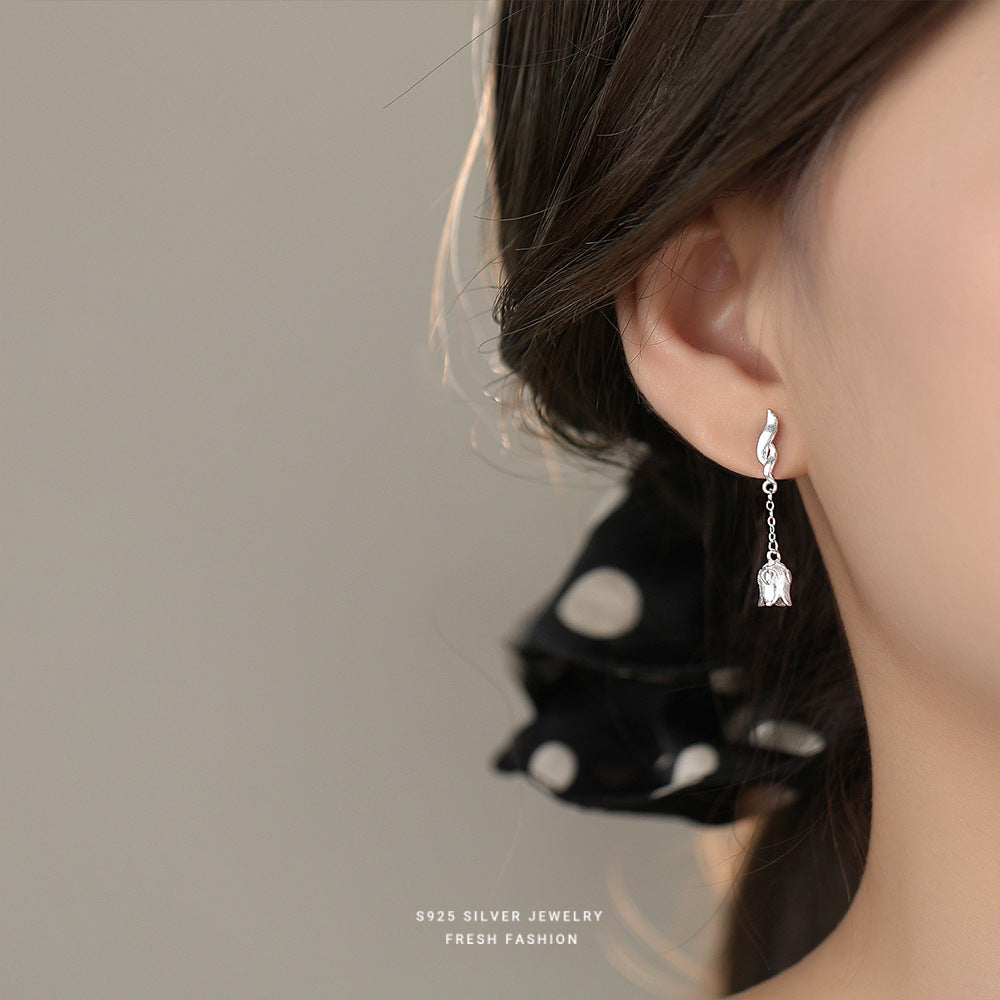 C廠 韓國韓版長款流蘇鈴蘭花S925純銀耳環 批發 折扣@洽客服 25.11.W1「E5675」