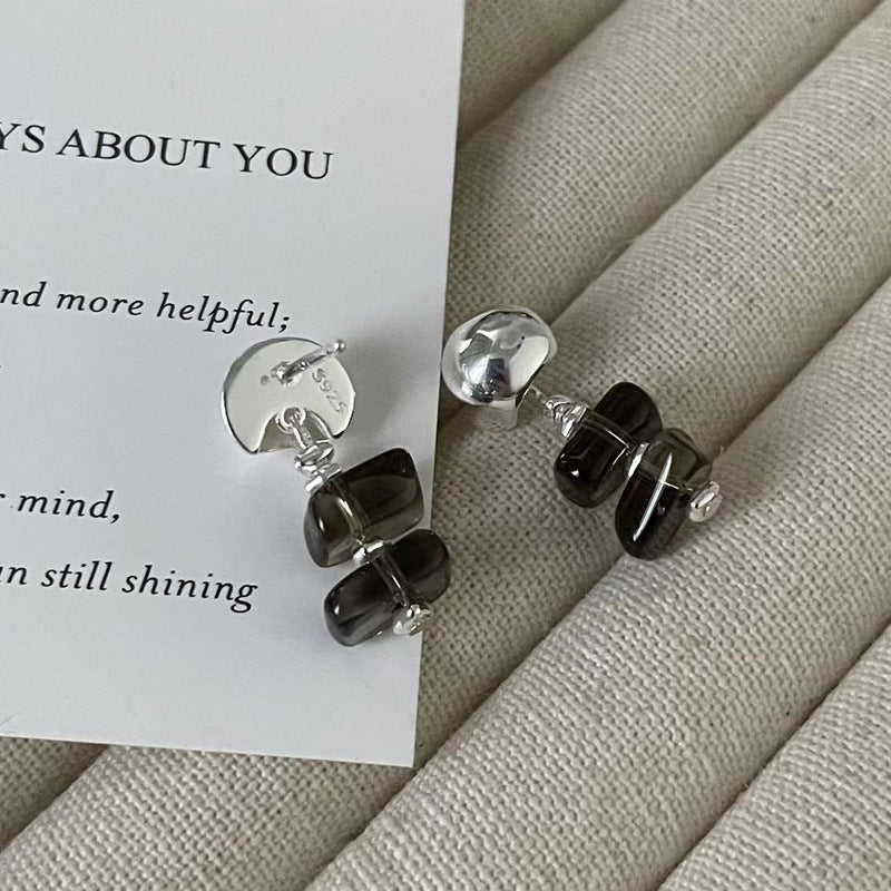 C2廠 韓國韓版隨形茶晶S925純銀耳環 批發 折扣@洽客服 25.11.W1「SE2508」