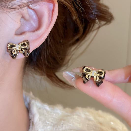 A2廠 韓國韓版鑲鑽蝴蝶結耳環  批發 折扣@洽客服 26.01.W1「HE29692」