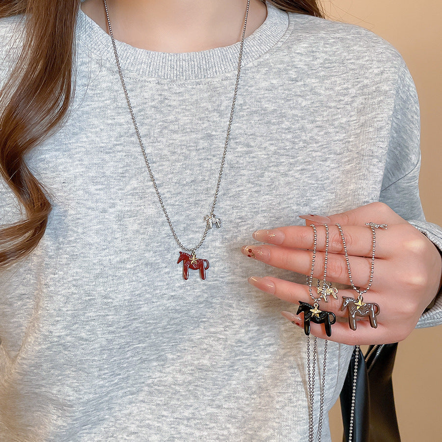 A2廠 韓國韓版小馬星星項鍊 批發 折扣@洽客服 25.10.W3「HN9998」