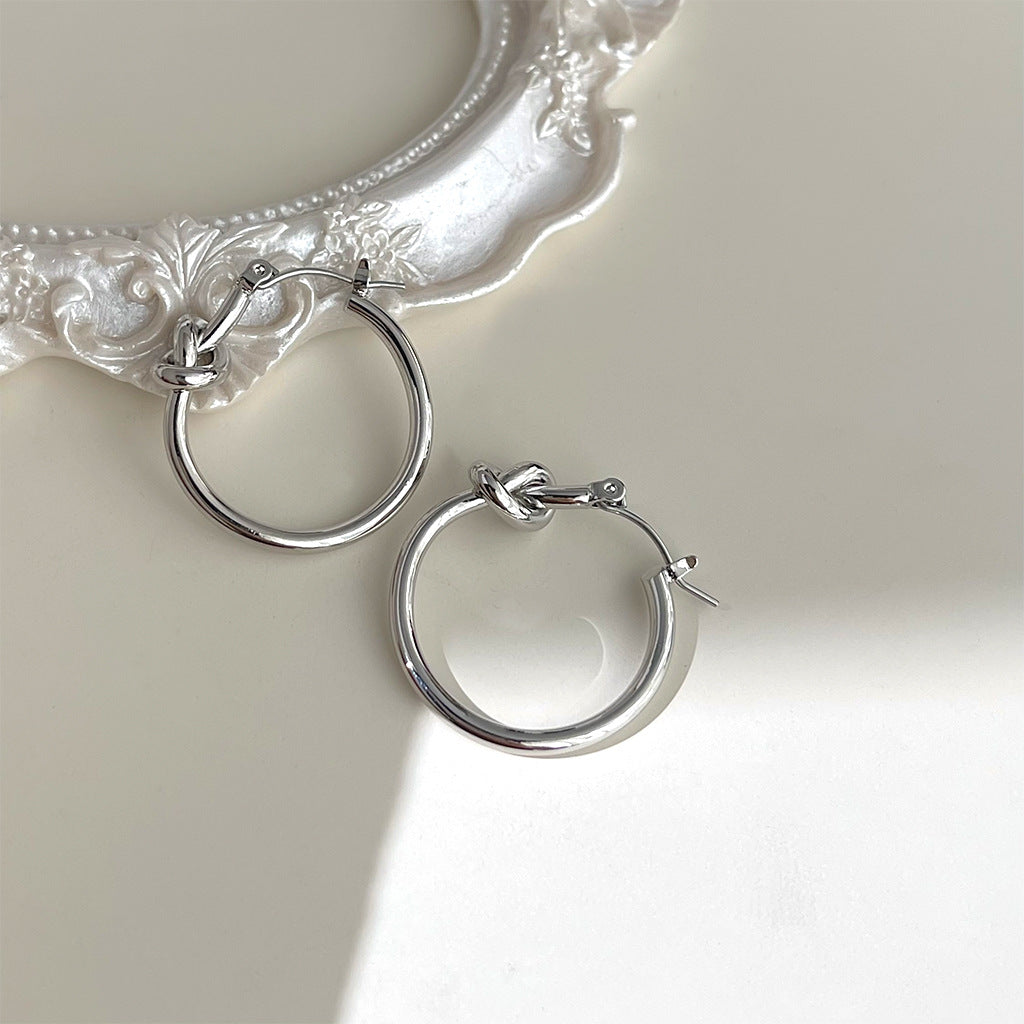 A廠 日韓款 幾何繩結耳圈銀針耳環 批發 折扣@洽客服 25.11.W2「170」