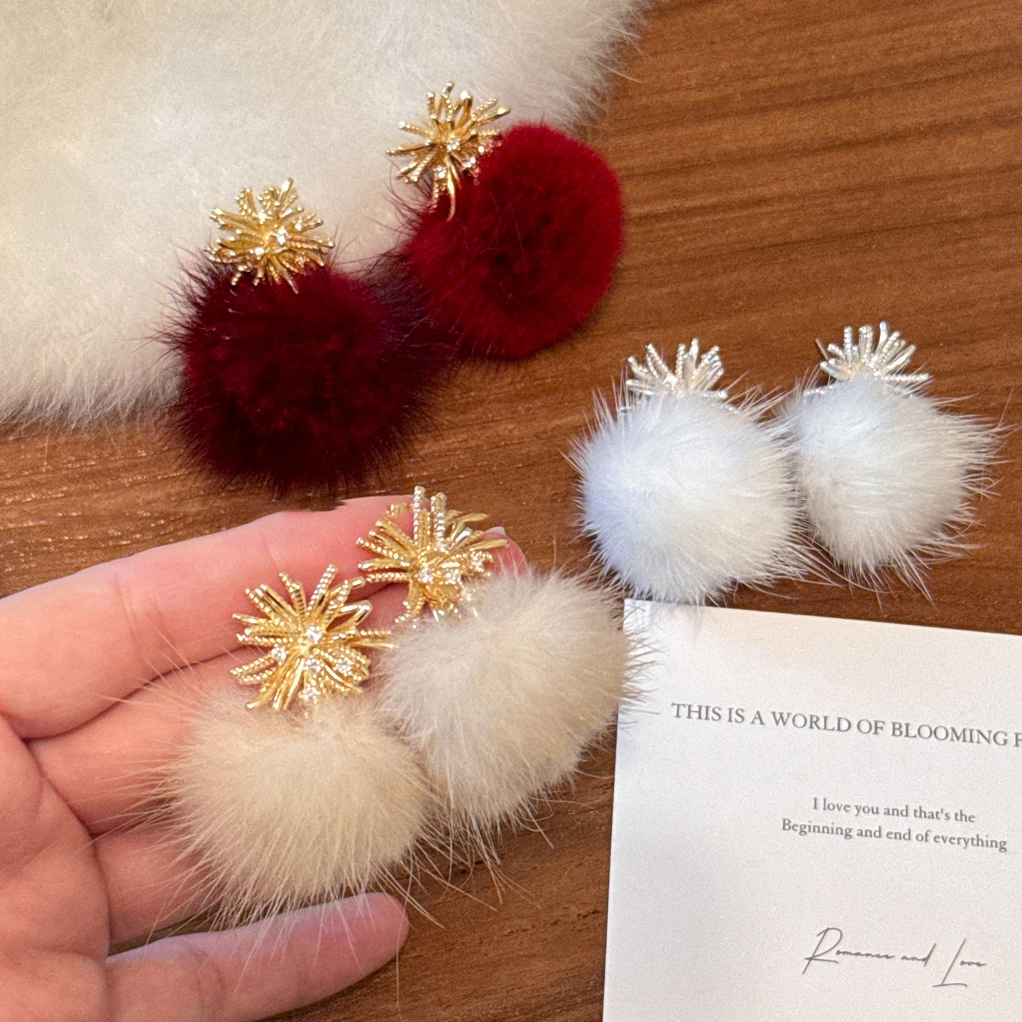 A2廠 韓國韓版毛絨絨鋯石煙火銀針耳環 批發 折扣@洽客服 25.12.W1「HE29425」