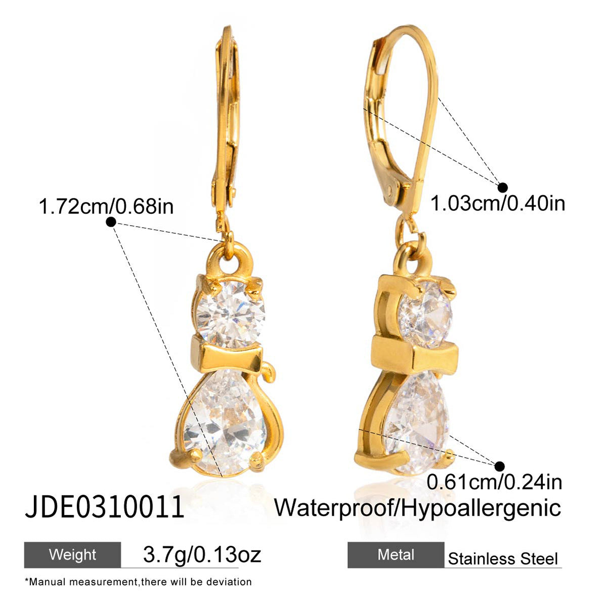 B廠 歐美款ENYA 鈦鋼鍍18K金耳環 批發 折扣@洽客服 25.12.W3「JDE0310011」