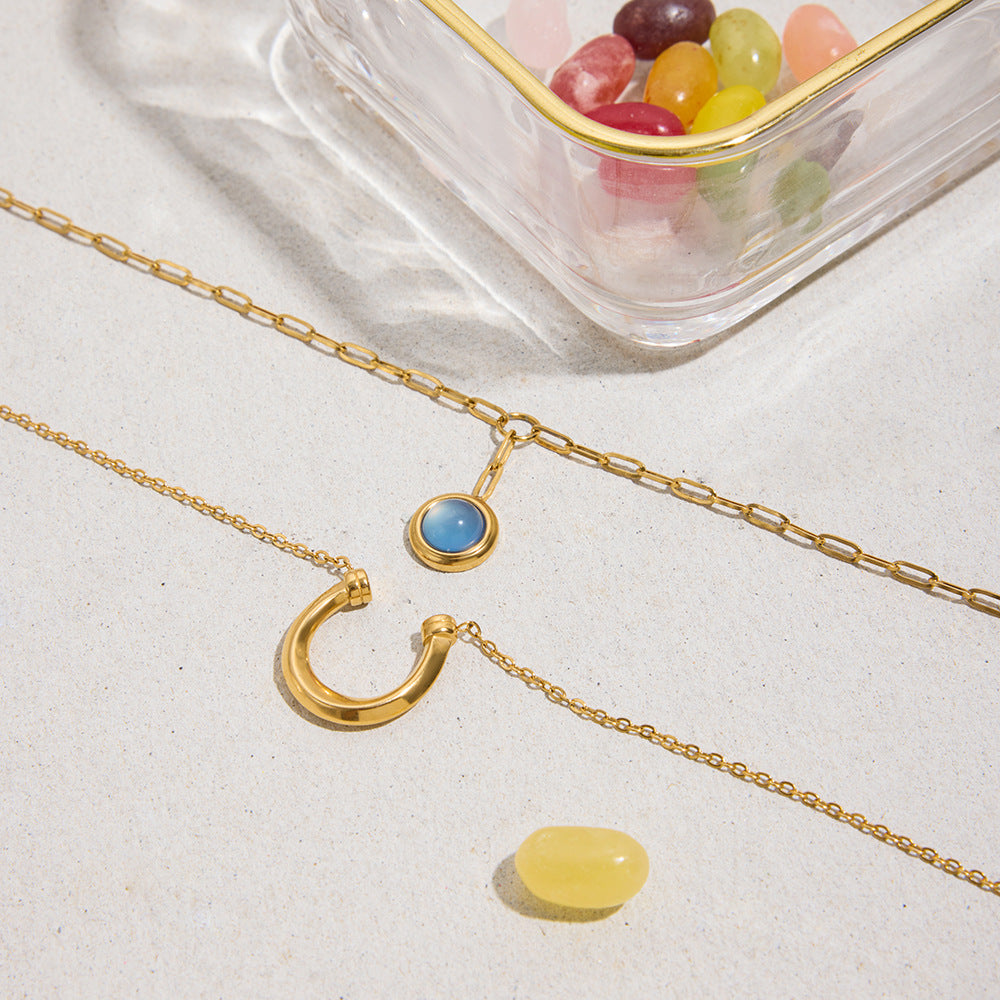 B廠 歐美款 馬術系列馬蹄 鈦鋼鍍18K金項鍊 批發 折扣@洽客服 25.10.W5「JDN0306075 JDN0306076 」