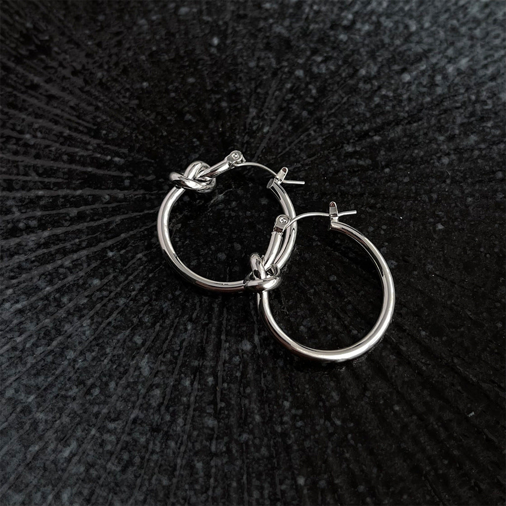 A廠 日韓款 幾何繩結耳圈銀針耳環 批發 折扣@洽客服 25.11.W2「170」