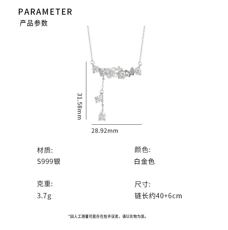 C廠 韓版韓版花朵流蘇S999足銀項鍊「YC4023N」24.10.W3 批發折扣@洽客服