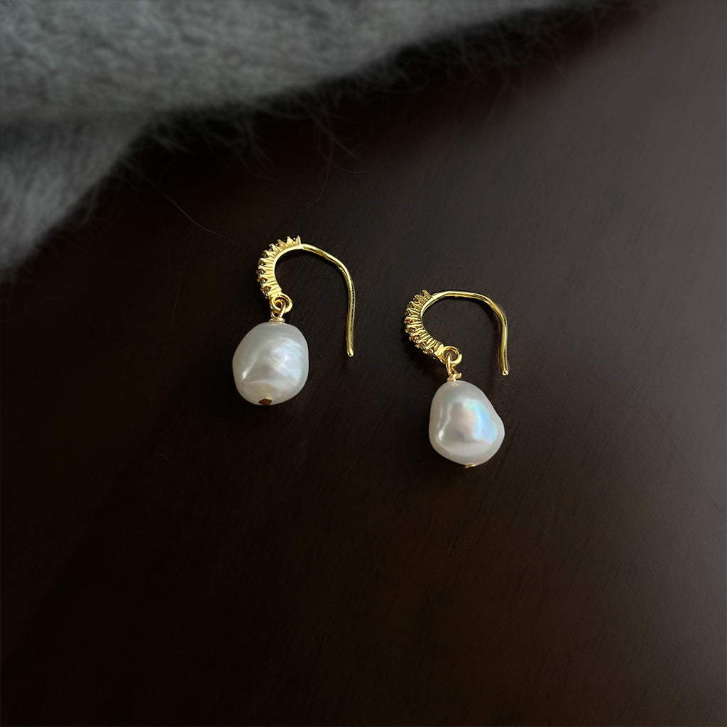 A廠 日韓巴洛克天然淡水珍珠銀針耳環 批發 折扣@洽客服 25.12.W3「1486」