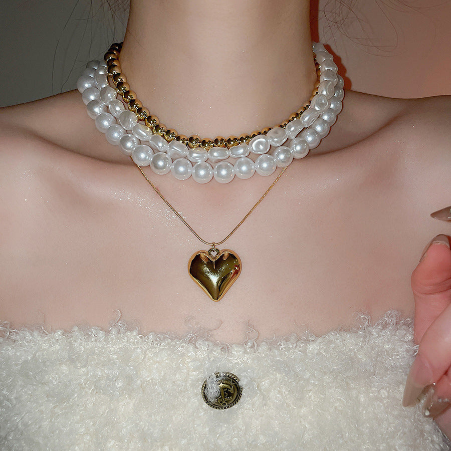 A2廠 韓國韓版愛心吊墜珍珠項鍊 批發 折扣@洽客服 25.12.W3「HN10709」