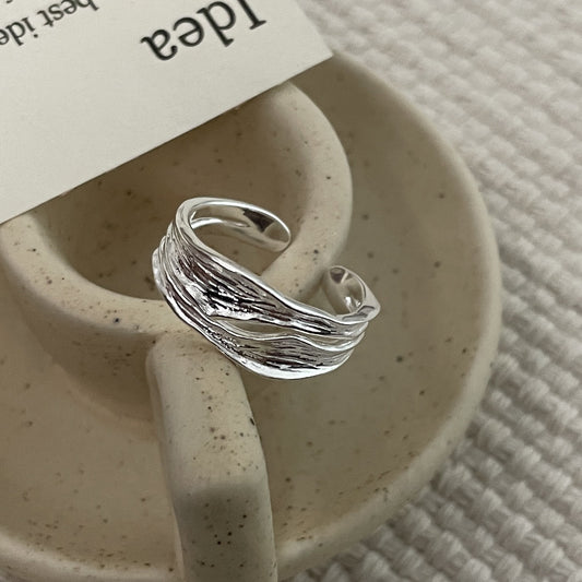 C2廠 韓國韓版褶皺條紋寬面S999純銀戒指 批發 折扣@洽客服 26.01.W1「XSR1130」