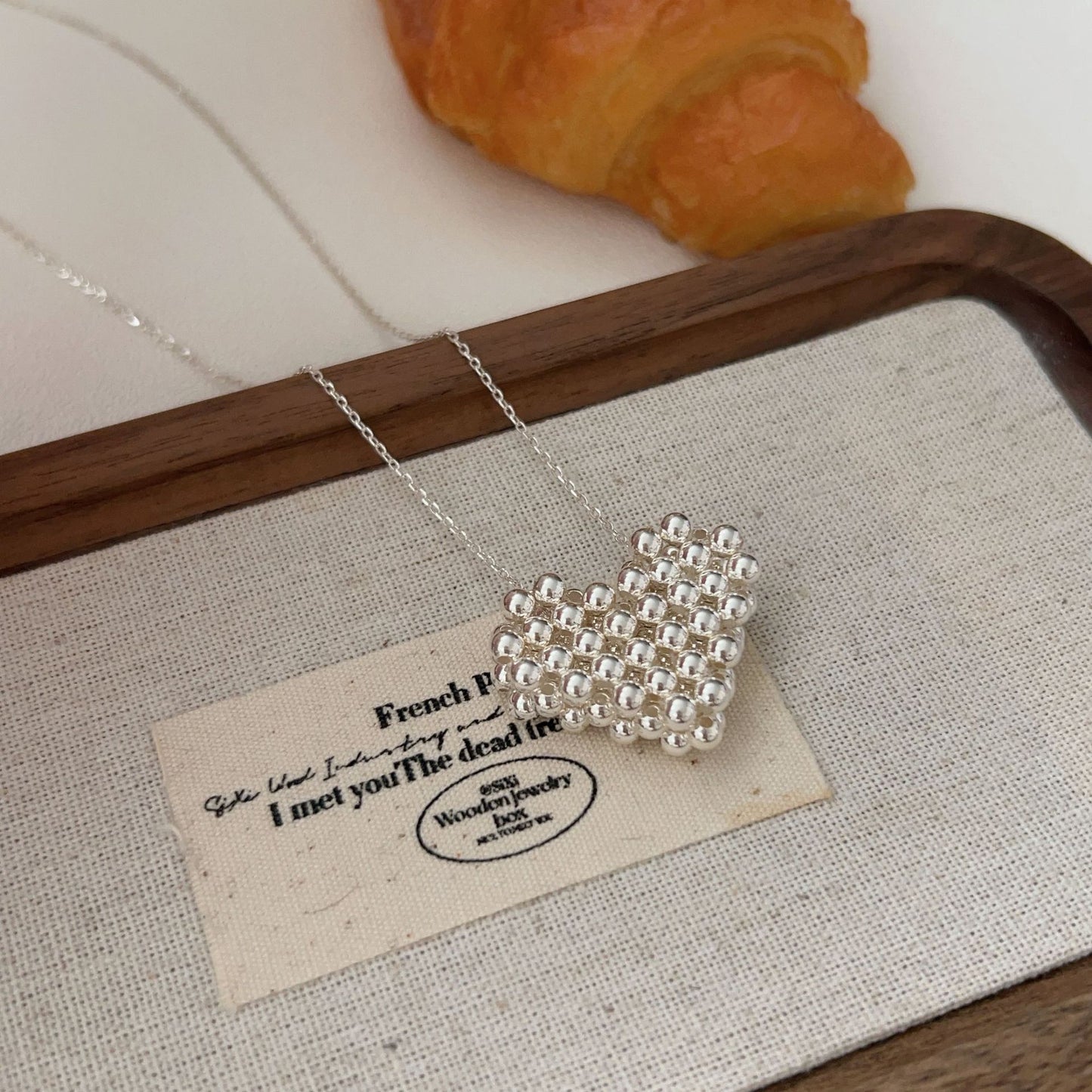 C3廠 韓版重工編製愛心S925純銀項鍊 批發 折扣@洽客服 25/11.W4「HXL365」