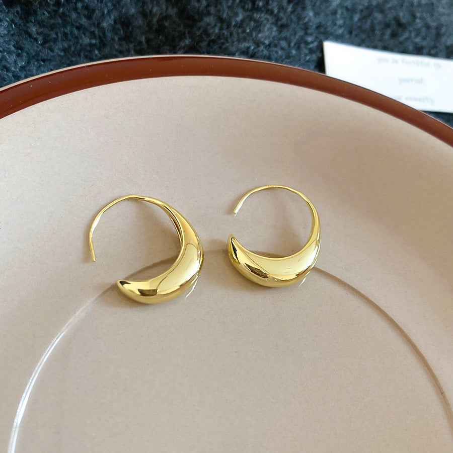 A2廠 韓國韓版金屬感幾何橢圓形電鍍14k真金銀針耳環 批發 折扣@洽客服 25.11.W1「HE29001」