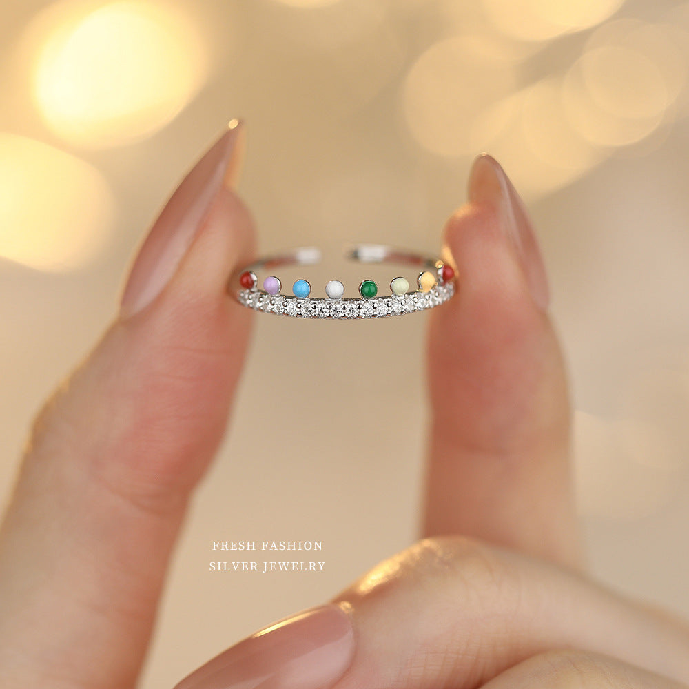 C廠 韓系浪漫滴膠S925銀開口戒指批發 折扣@洽客服 26.10.W2「K2613」