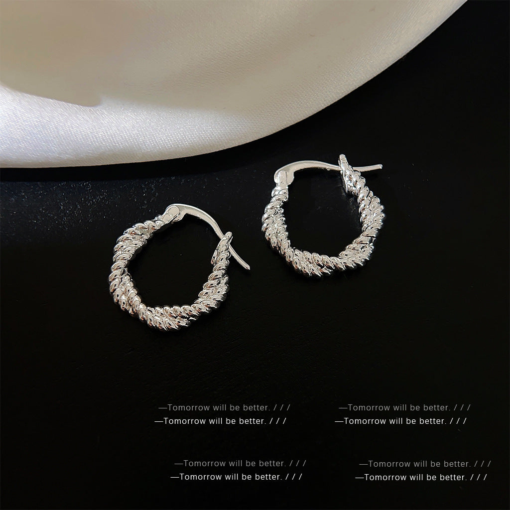 A廠 日韓極簡風麻花扭圈銅鍍14k銀針耳環 批發 折扣@洽客服 25.12.W3「3629-3630」