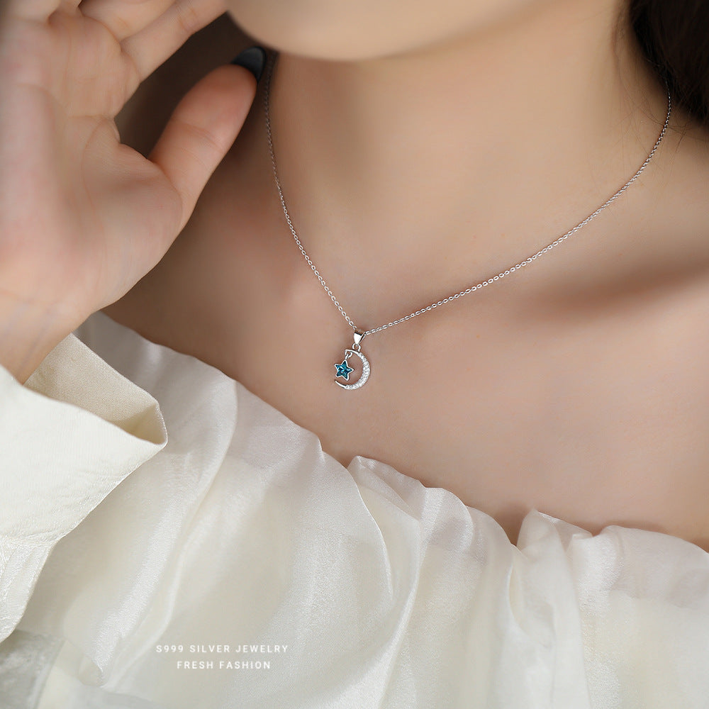 C廠 韓國韓版滿天星星月亮S999純銀項鍊 批發 折扣@洽客服 25.11.W1「A4537」