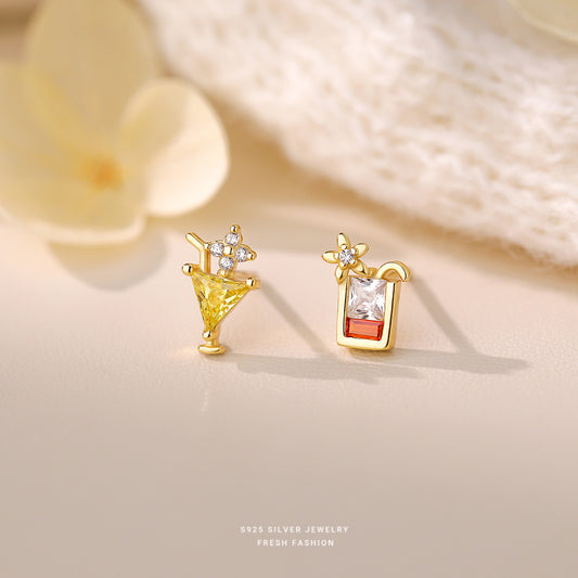 C廠 S925純銀｜韓國韓版可愛彩色鋯石耳環 批發 折扣@洽客服 26.02.W3「E6124」