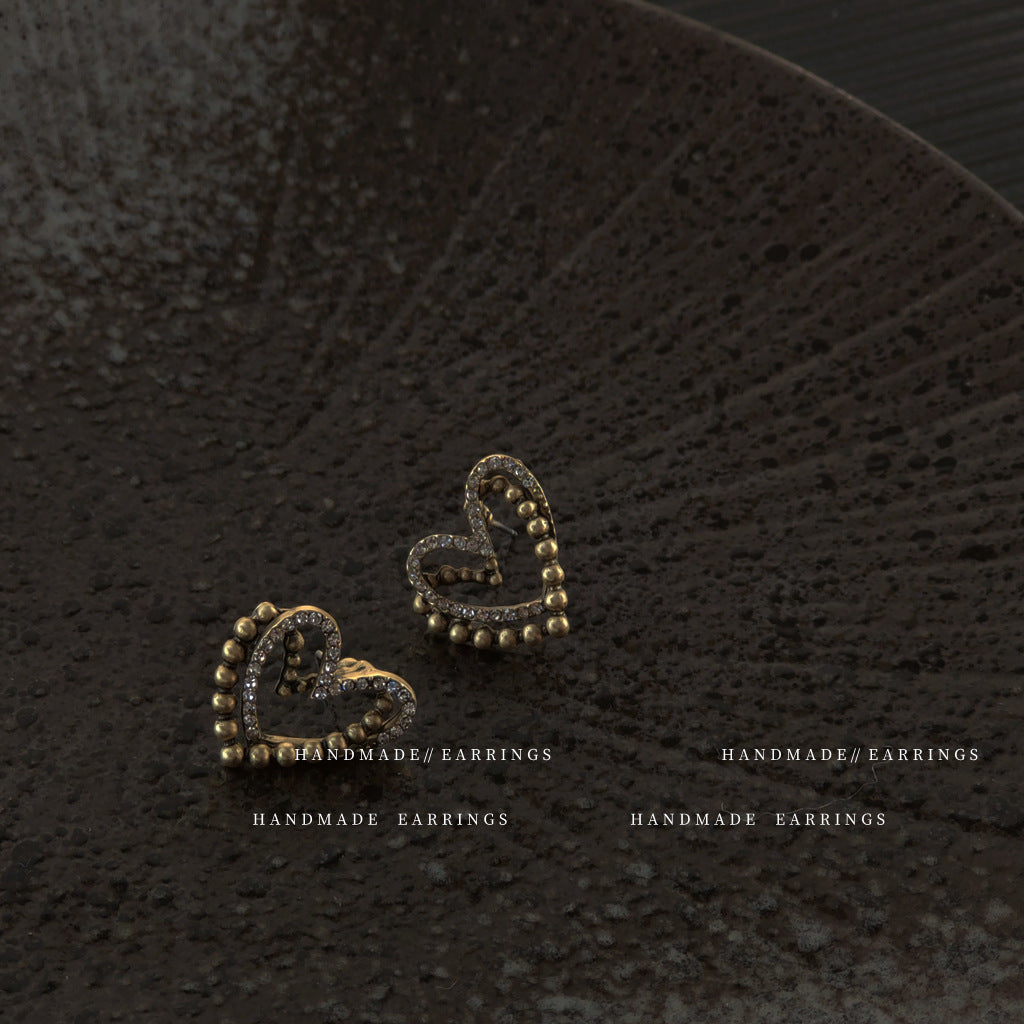 A廠 韓系款 鑲鑽愛心氣質銀針耳環 批發 折扣@洽客服 26.03.W1「A-509」