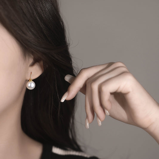 C廠 999足銀｜韓國韓版澳白玻璃珍珠耳環 批發 折扣@洽客服 26.02.W3「E5736」