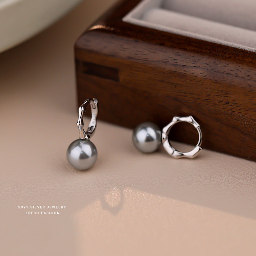 C廠 韓國韓版竹節珍珠S925純銀耳環 批發 折扣@洽客服 25.10.W5「E5661」