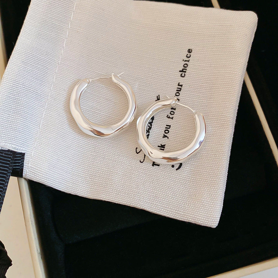 A2廠 韓國韓版褶皺幾何圓形電鍍18K真金銀針耳環 批發 折扣@洽客服 25.10.W5「WE4772」