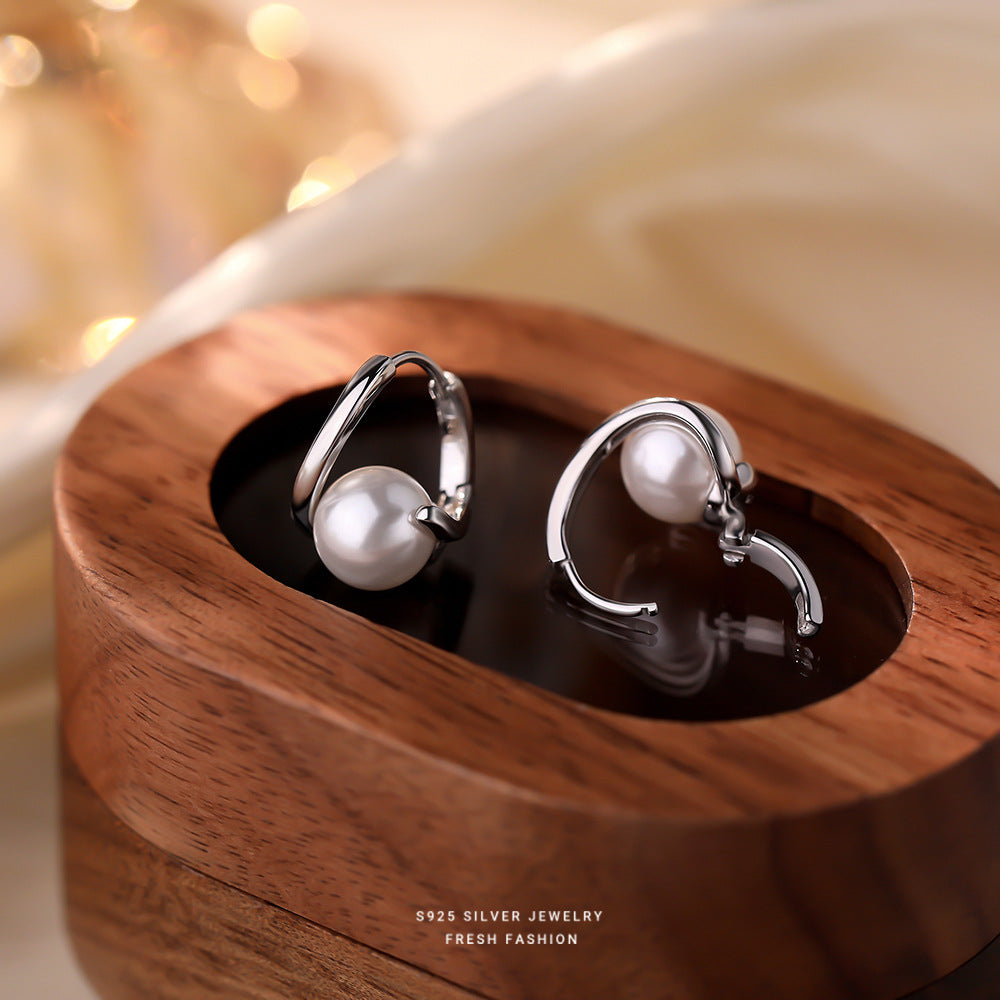 C廠 韓國韓版設計感珍珠S925銀耳環 批發 折扣@洽客服 25.12.W4「E5921」