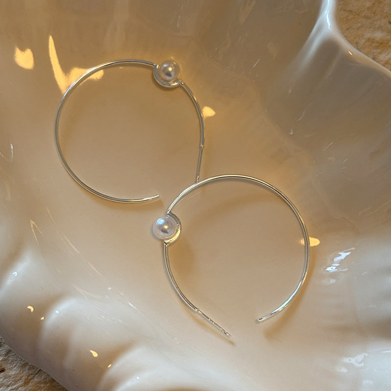 A2廠 韓國韓版圓形珍珠鍍18k金耳圈 批發 折扣@洽客服 25.08.W5「WE4076」