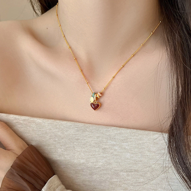 A2廠 韓國韓版滴油貝母愛心電鍍18k真金項鍊 批發 折扣@洽客服 25.12.W2「HN10614-1」