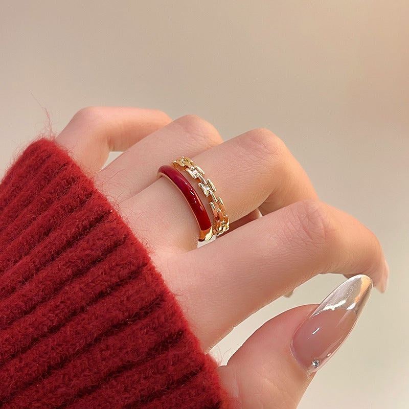 A2廠 韓國韓版滴油雙層電鍍真金開口戒指 批發 折扣@洽客服 26.01.W1「WR609」