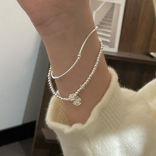 C2廠 韓國韓版馬上有花雙層S925純銀手鍊 批發 折扣@洽客服 26.01.W1「XSB4101」