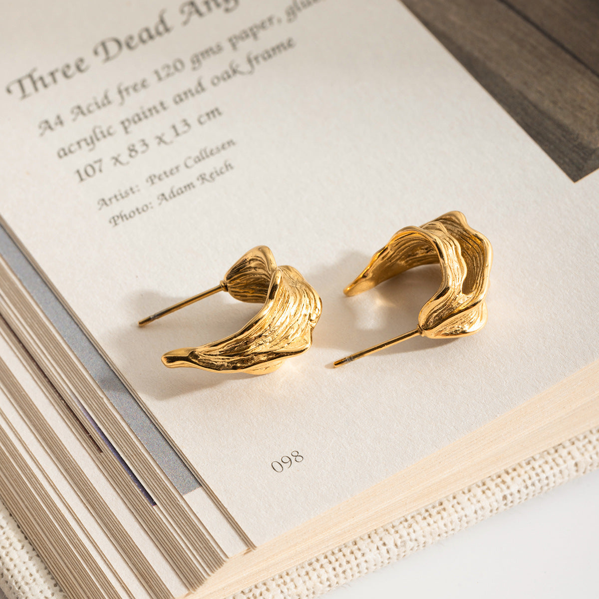 B廠 歐美款 EMMA 鈦鋼鍍18K金耳環 批發 折扣@洽客服 25.12.W1「JDE0308037」