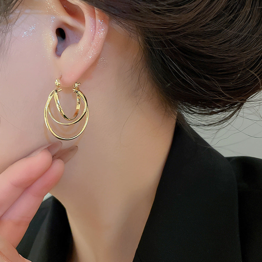 A2廠 韓國韓版獨特設計感圓形鏤空銀針耳環 批發 折扣@洽客服 25.12.W1「HE29403」