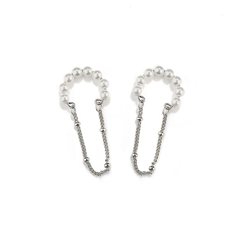 C廠 韓國韓版貝珠S925純銀耳骨夾耳環批發 折扣@洽客服 26.03.W2「E2702」