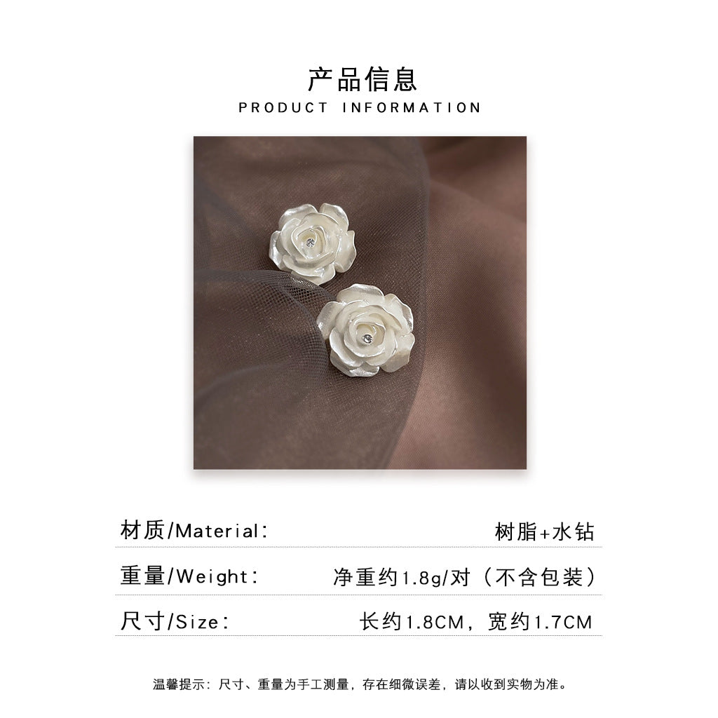A廠 日韓系雕塑立體山茶花耳環批發 折扣@洽客服 26.08.W3「7548」