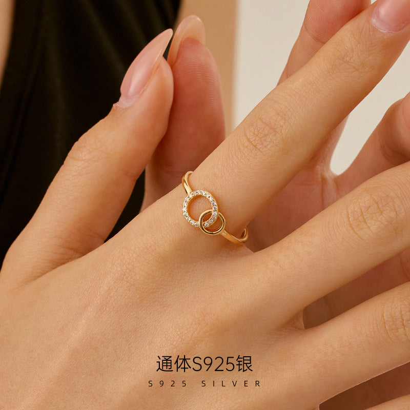 C廠 韓系 雙圓環S925銀戒指批發 折扣@洽客服 26.08.W1「RS3933」