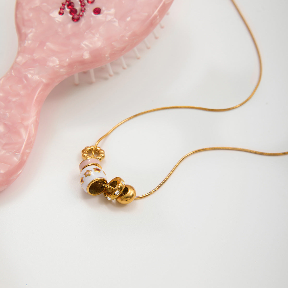 B廠 歐美款 SOFIA 鈦鋼鍍18K金項鍊 批發 折扣@洽客服 25.11.W2 「JDN0307021」