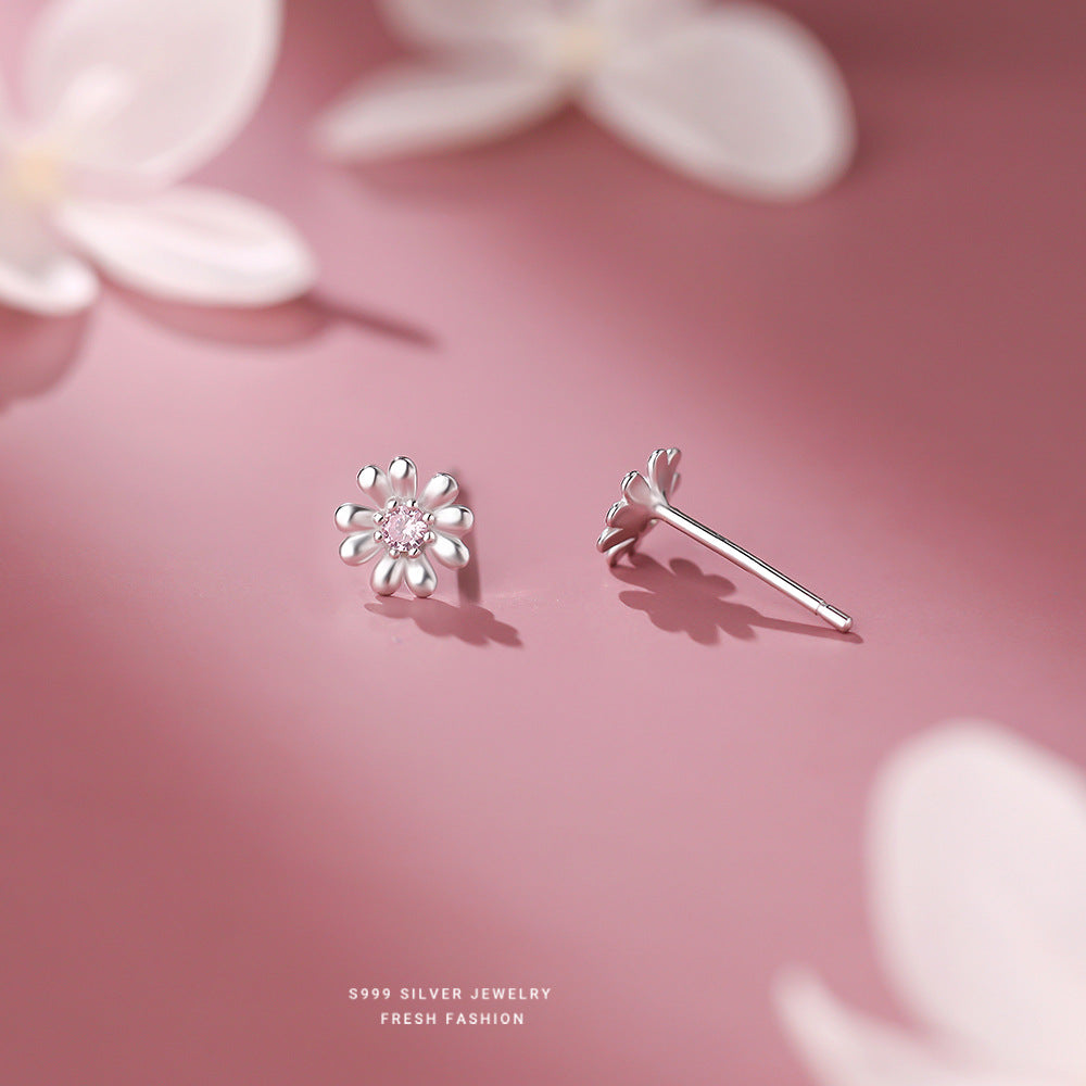 C廠 韓國韓版清新小花S999純銀耳環 批發 折扣@洽客服 25.11.26「E5799」