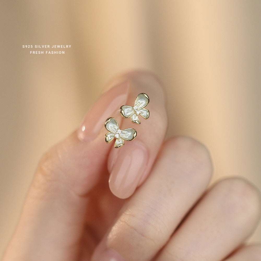 C廠 韓國韓版精緻花朵蝴蝶S925純銀耳環 批發 折扣@洽客服 25.12.W4「E5969」